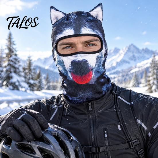 Animal Cosplay Headgear 3D Ears Balaclava, Cat Dog Snow Leopard Face Mask for Halloween Halloween, Full Cover Outdoor Cycling Skiing
