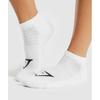 Gymshark Носки до щиколотки 3 шт. Белые I2a3b Wbbm