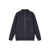 Solid Color Casual Knit Stand Collar Long Sleeve Jacket Men Jackets Dark-Blue F11M411503A-NV