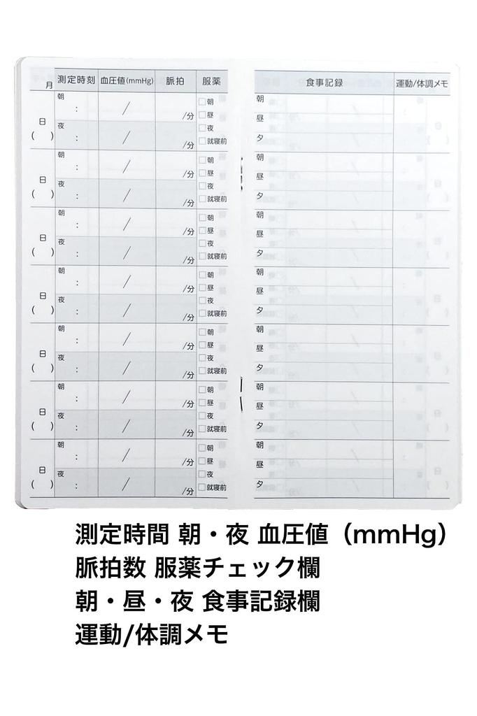Daigo Blood Pressure Recording Memo Illustration Blue Notebook Purchase A1369 [Bulk 5-Piece Set]