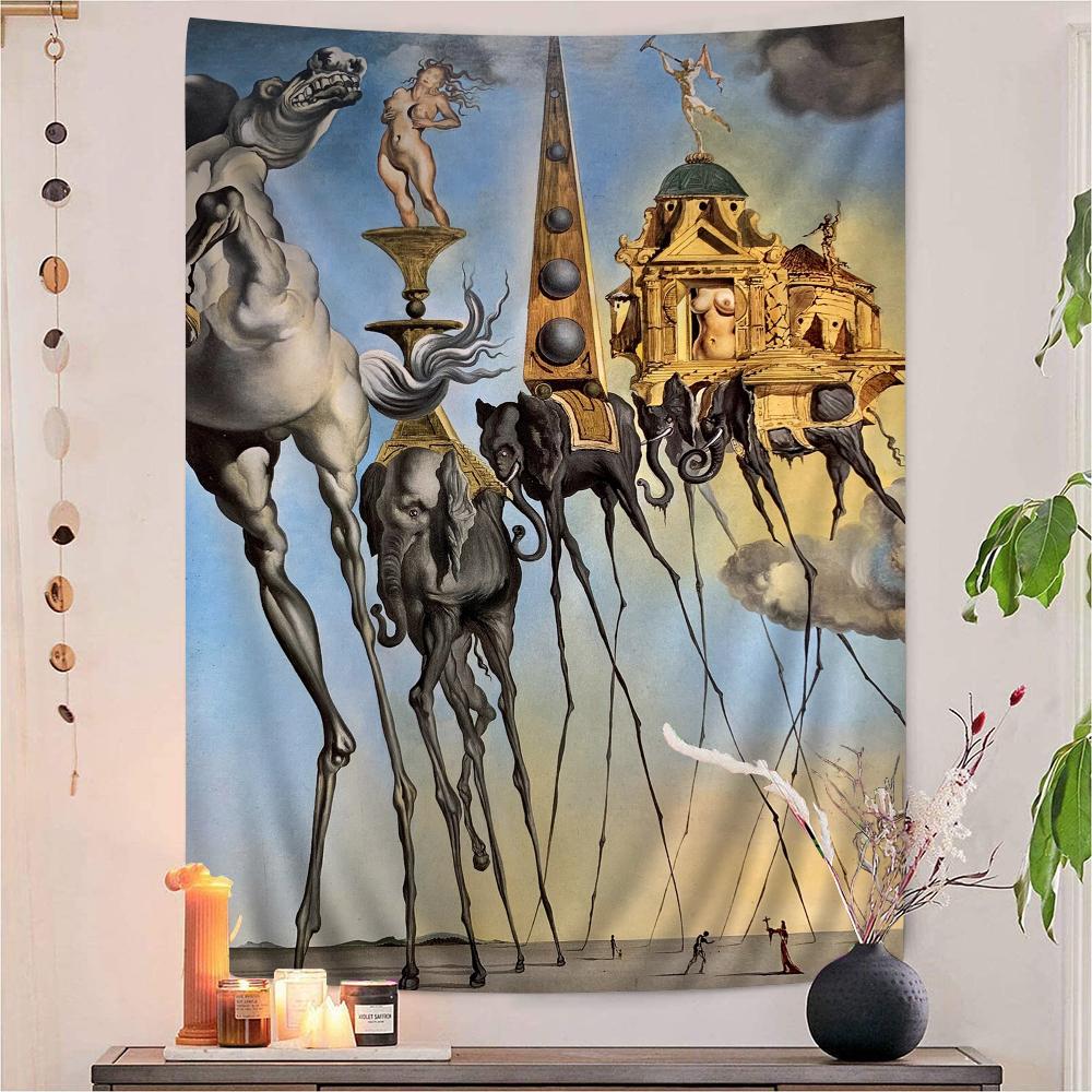 Surrealism Famous By SSalvador DDali Colorful Tapestry Wall Hanging Hanging Tarot Hippie Wall Rugs Dorm Art Home Decor