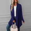 Легкий женский кардиган с длинным рукавом, однотонный топ, длинная куртка