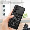 For Samsung S24 FE Case Car Magnetic Ring Stand Holder Phone Case For Samsung Galaxy S24 FE S24FE Slide Camera Armor Back Cover