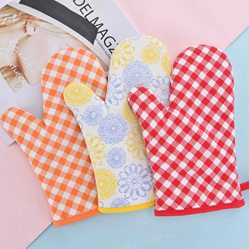 1 шт. варежка для микроволновой печи, хлопковая изоляция, термостойкие перчатки для выпечки, прихватки для духовки, терилен, нескользящий, милый кухонный инструмент