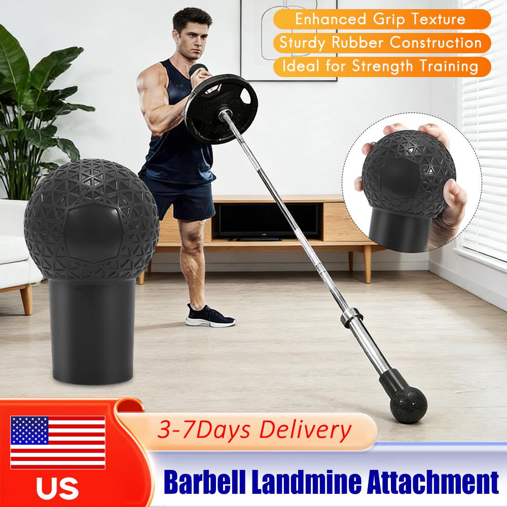 Sturdy Rubber Barbell Protective Cover Landmine Attachment Non Slip 360° Rotation T Bar Row for Pull Ups Biceps Squat Strength
