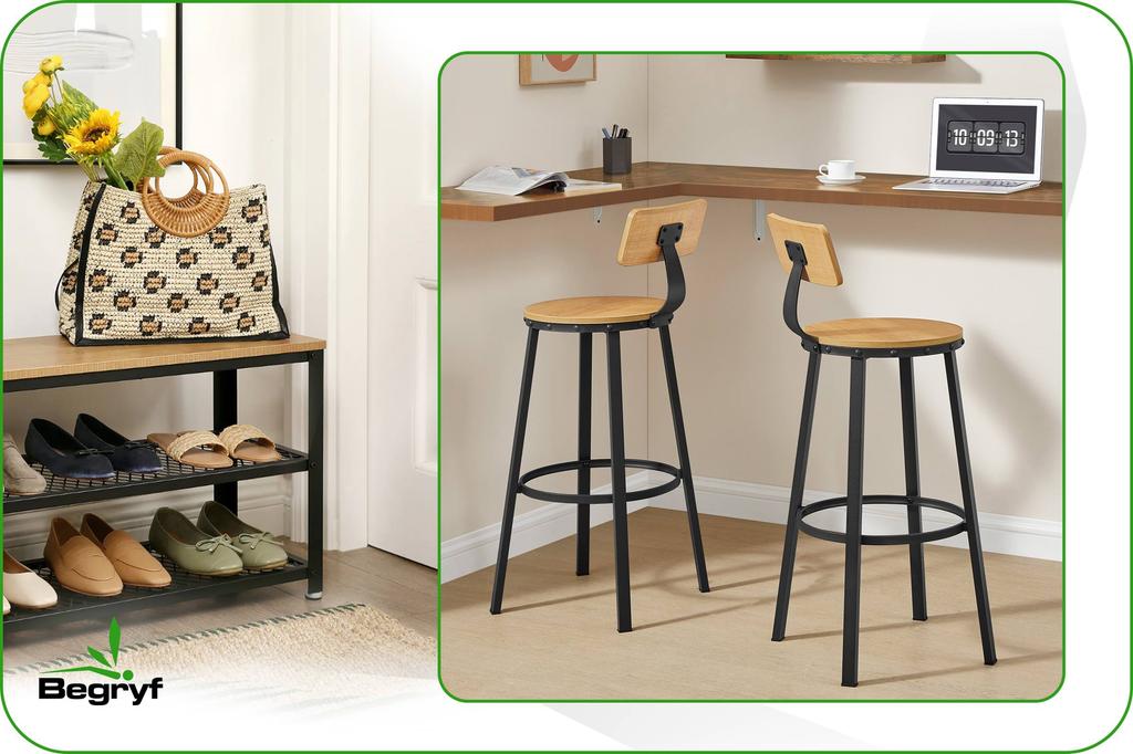 Hoker Miodowy Taboret Do Kuchni Zestaw 2 Szt Vtb3H 5X37X99 Begryf