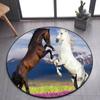 Круглый ковер серии Pentium Stallion в богемном стиле, декоративный ковер в стиле хиппи, нескользящий ковер, декор для спальни, гостиной, дома