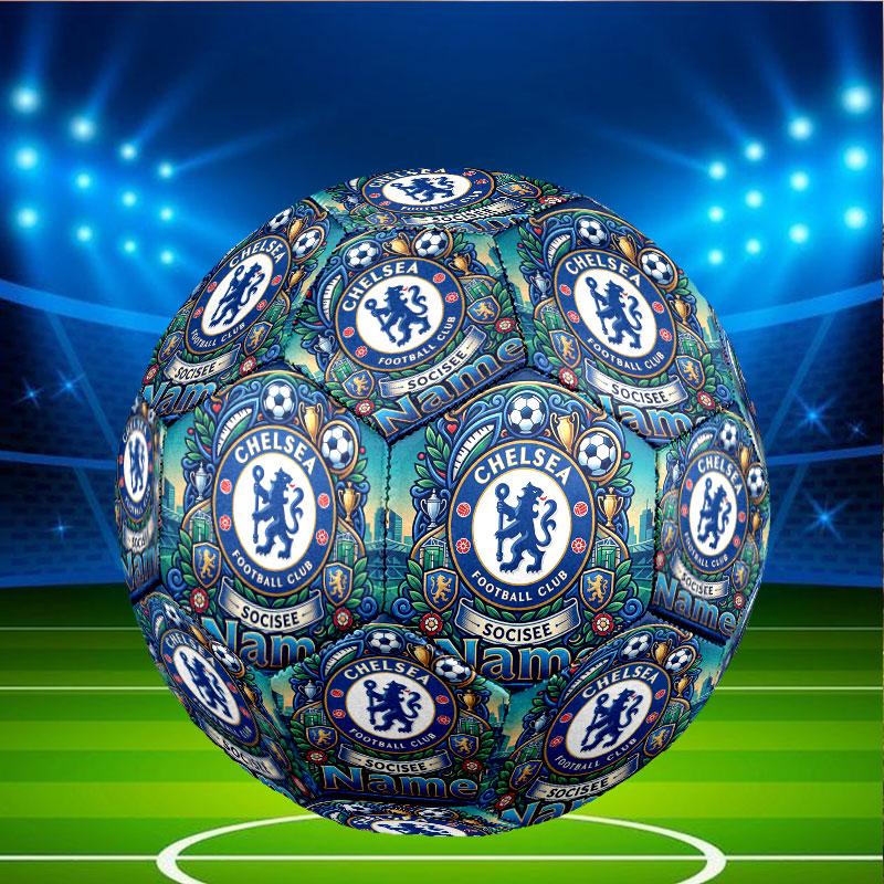 Custom Name Personalized Chelsea Football Club Print Size 5 Soccer Ball Training & Match Football, for Team, Kicking, Gift for Football Enthusiasts