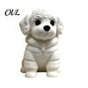 Sitting Dog Ornament 3D Printed Figurine, Mini White Statue for Desk Modern Decor, Animal Shape Home Office Bookshelf Puppy Decorative Sculptural