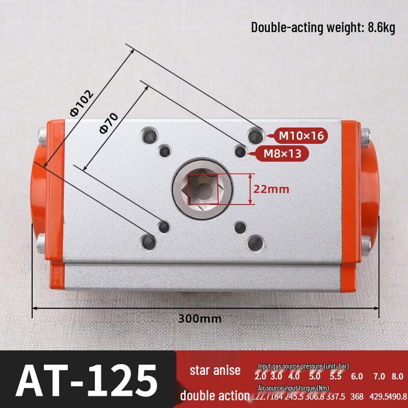 Taiyouyuan AT125 Single Acting Pneumatic Actuator