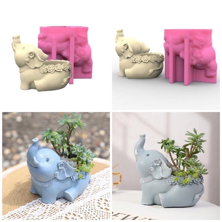Уникальная силиконовая форма 3D цветочные горшки Формы Форма для держателя ручек в виде слона Поделка
