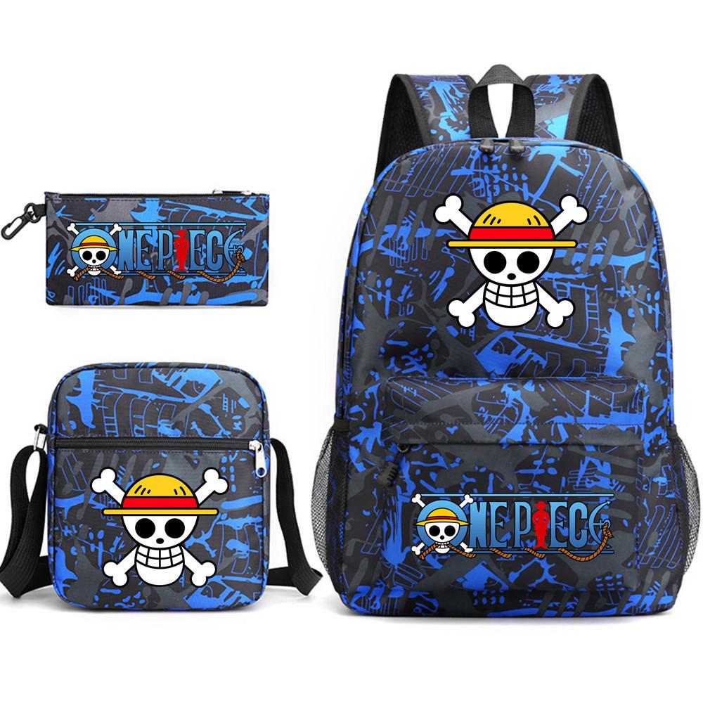 One Piece large-capacity student backpack three-piece set 7531 KTB