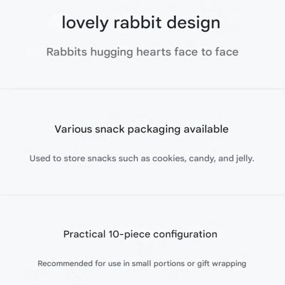 Rabbit Design Zipper Bags 10-pack