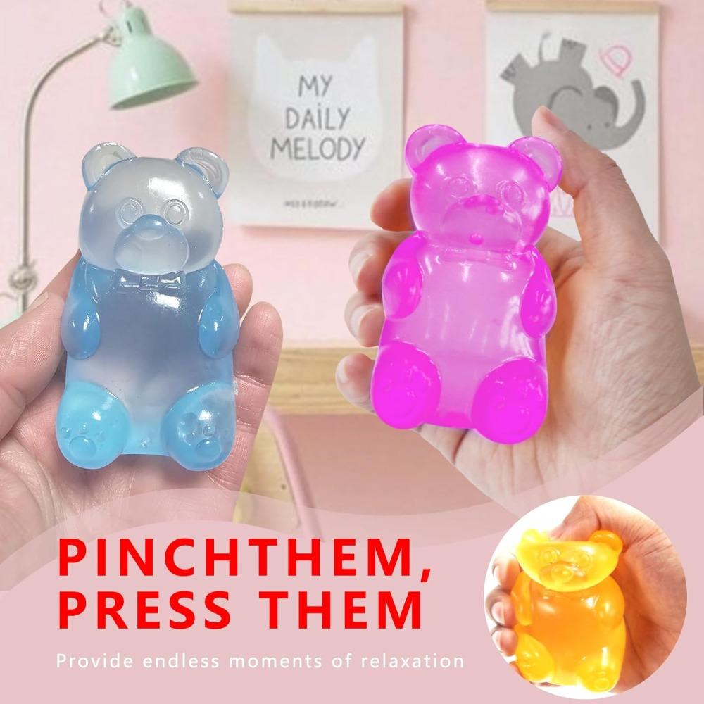 Squishy Gummy Bear Squeeze Toy - Stress Relief Fidget Sensory Toys, Soft Slow-Rebound Squishies for Anxiety, Hand Therapy