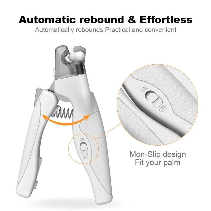 Pet Nail Clippers With LED Light For Dogs Cats Rechargeable Easy And Safe Pet Nail Trimmer Pet Supplies