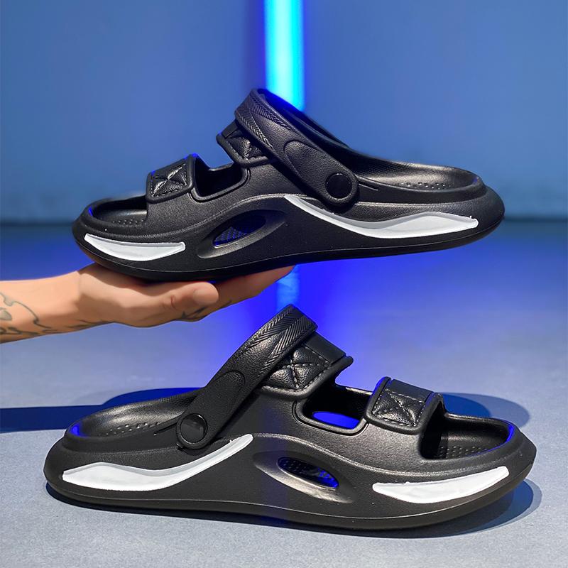 Модные новые шлепанцы на мягкой подошве, трендовые сандалии на платформе, домашние, уличные, пляжные сандалии, летние, повседневные, удобные, нескользящие шлепанцы для мужчин