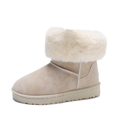 Новые женские зимние ботинки из искусственного меха Удобные ботильоны для девочек Теплые боты женские Плоские ботильоны WSH5001