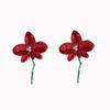 Vintage Raised Flower Shape Metal Earrings Drop Oil Stud Earrings  Jewelry Accessories