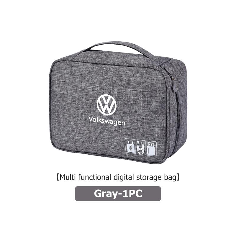 Car Multi-Use Digital Storage Bag Data Cable Tool Organizer For Volkswagen VW Passat Golf 4 5 6 Tiguan Polo Scirocco Jetta CC zj2