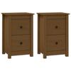 VidaXL Bedside Tables 2 Pcs Honey Brown 40x35x61.5 Cm Solid Pine 820953