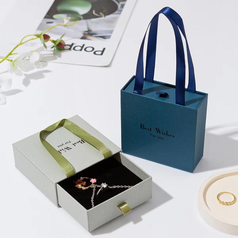 Portable Necklace Box Foam Insert Jewelry Packaging Box for Necklace Ring Earrings and Bracelet
