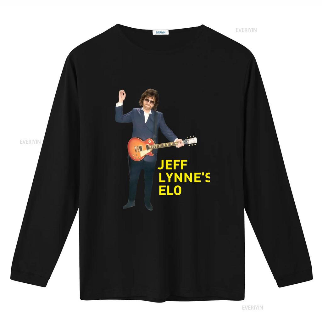 Jeff Lynnes ELO Guitarist Rock T Shirt Black Classic S 2345XL UU190 vintage Washed graphic streetwear Comfortable Stretched