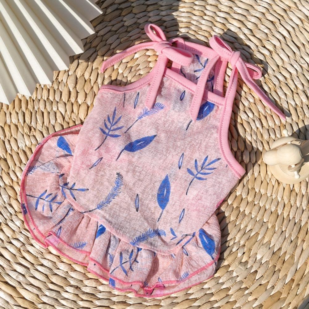 Pet Fruit Strawberry Banana Print VIP Teddy Puppy Dog Clothes Cat Skirt Dog Vest Cat Supplies