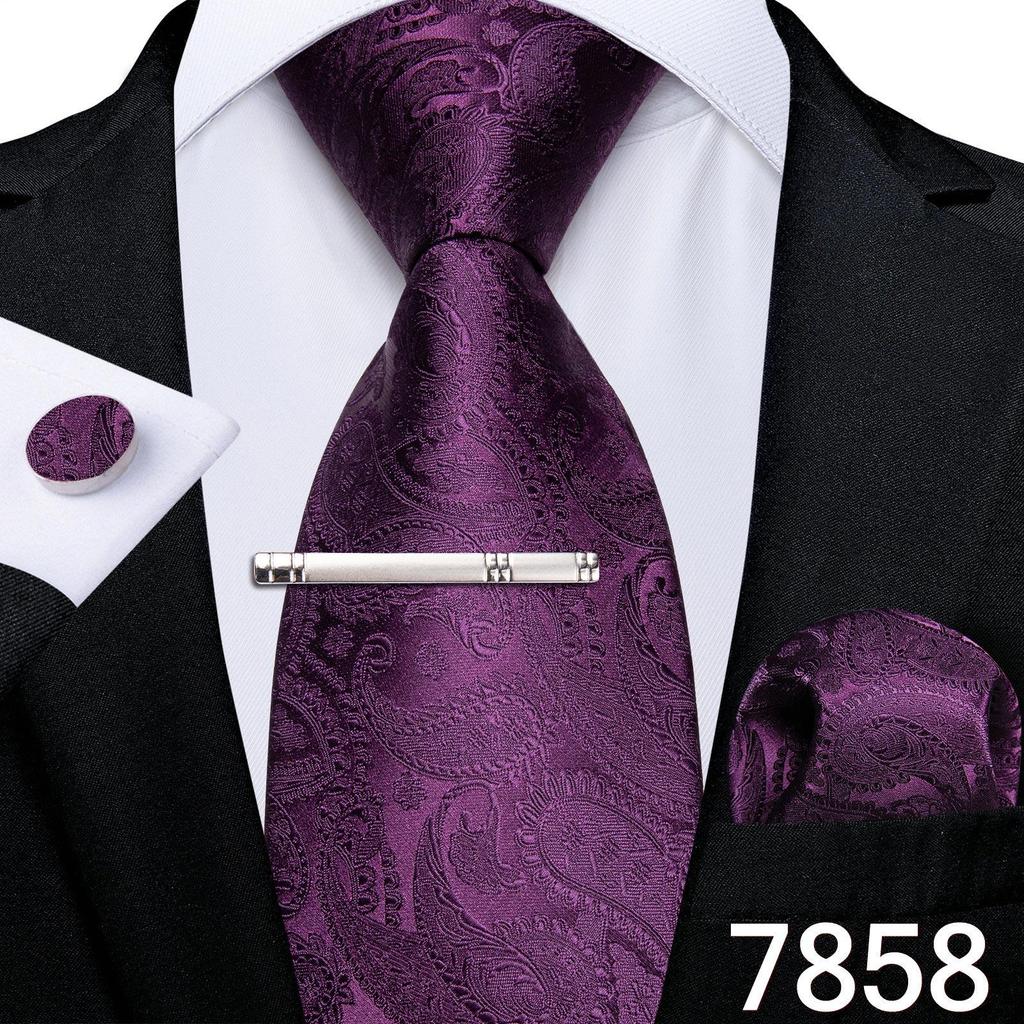 Набор для Мужчин: клетчатый галстук 8,5 см, клип и запонки в клетку