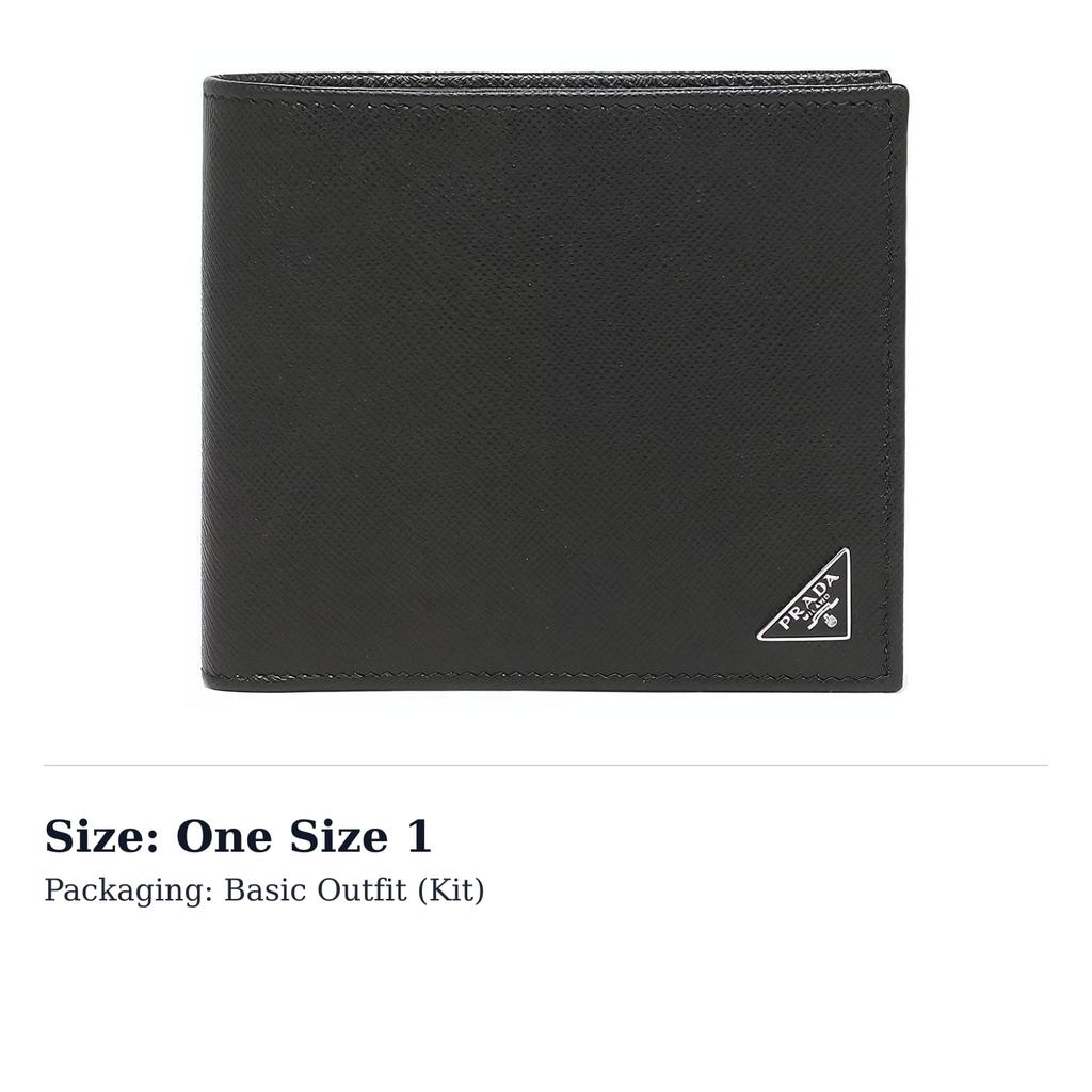 PRADA Saffiano Cow Leather Wallet Money Unisex Black 2MO738-QHH-F0002