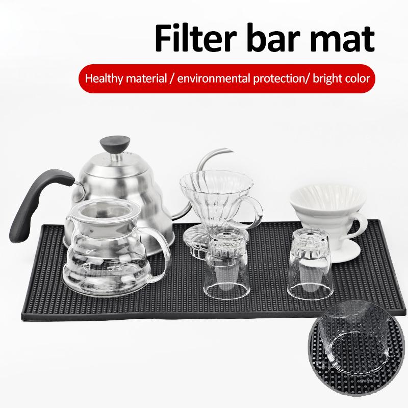 Резиновый коврик для бара, прочный противоскользящий коврик из ПВХ для дома, черный прямоугольный коврик для кафе-бара, водонепроницаемый, термостойкий, утолщенный, дренажный коврик