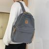 Simple Solid Color Letter Decoration Student Leisure Backpack For Travel And School