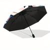 1pc Lion Dance Kuromi Automatic Opening and Closing Umbrella - Small Umbrella Suitable for Various Occasions, Portable 3-Fold Small Umbrella for Men a