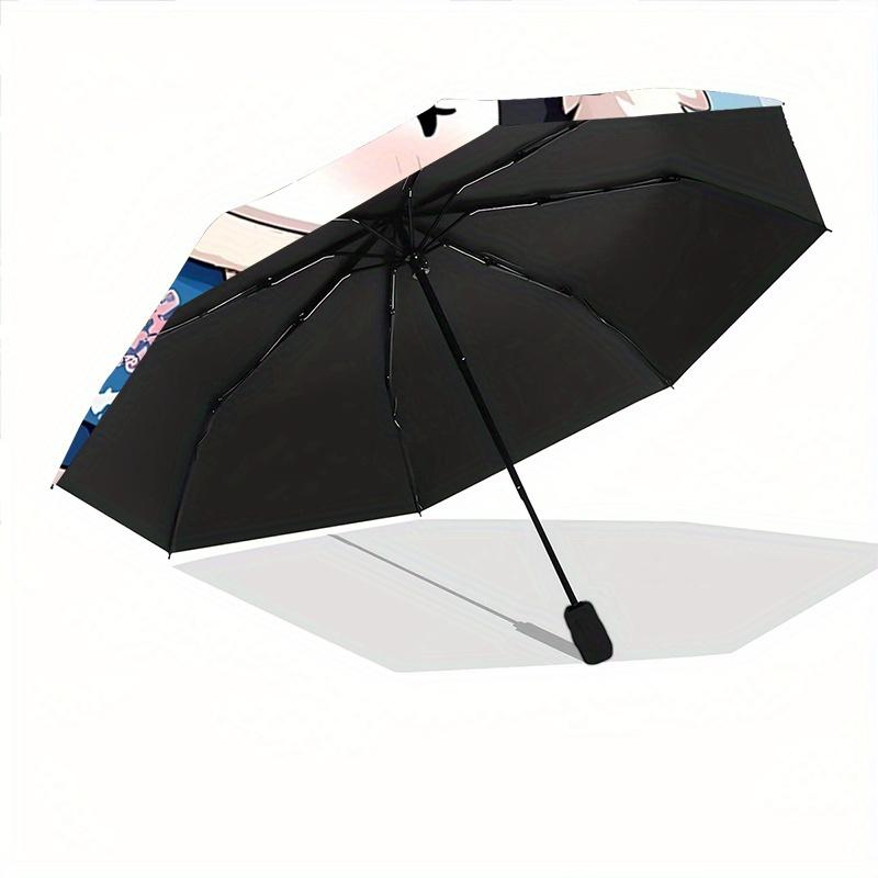 1pc Lion Dance Kuromi Automatic Opening and Closing Umbrella - Small Umbrella Suitable for Various Occasions, Portable 3-Fold Small Umbrella for Men a