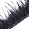 10Meter Black Saddle Rooster Hackle Feather Trim 10-15cm Cock Fringe Halloween Cosplay Dress Decor Pheasant Plume Selvage Crafts