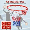 45.72cm Basketball Rim Replacement, Wall Door Mounted, Heavy Duty Flex Rim Goal with Net, Fits In-Ground & Wall-Mounted Hoops, Indoor/Outdoor (Red)