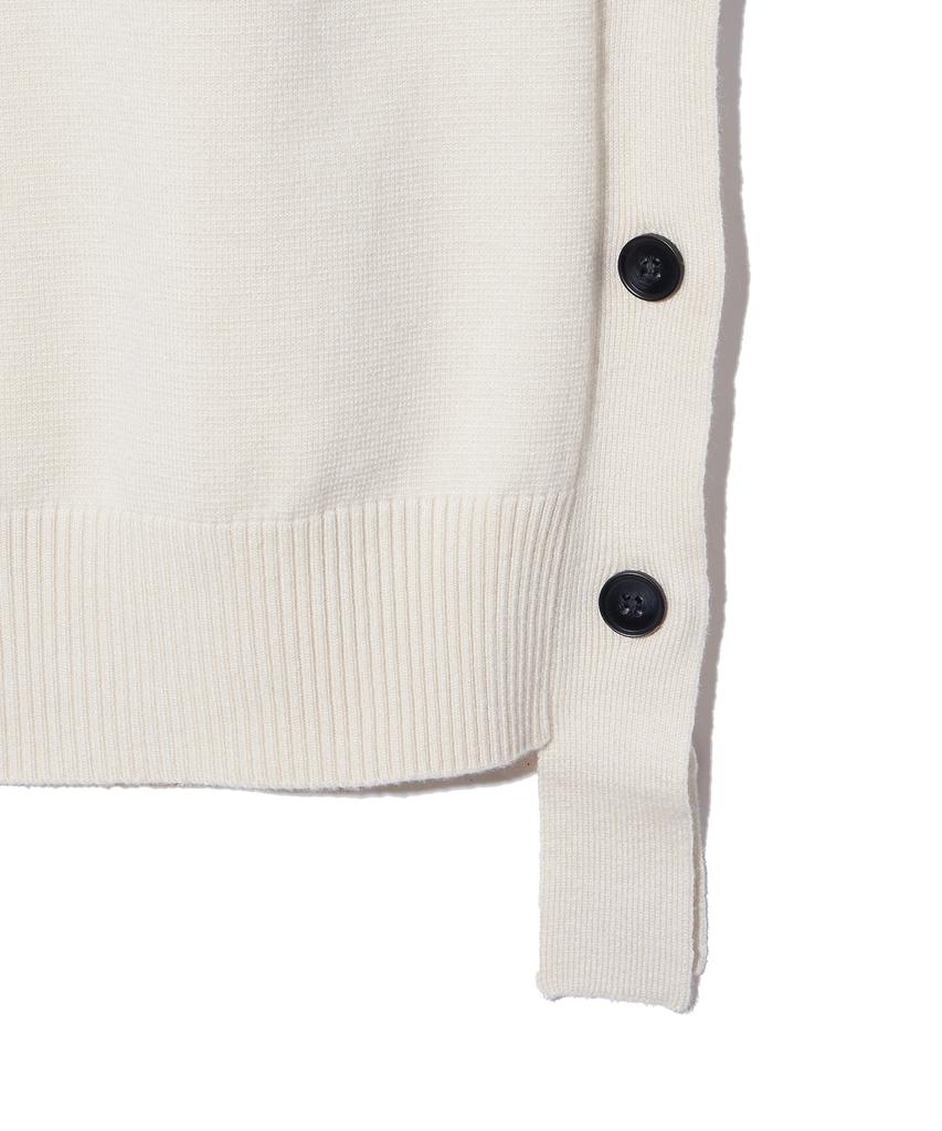 IRONYPORNO WHITELINE 86-Iroj364 Side Button Slit Knit Vest Beige