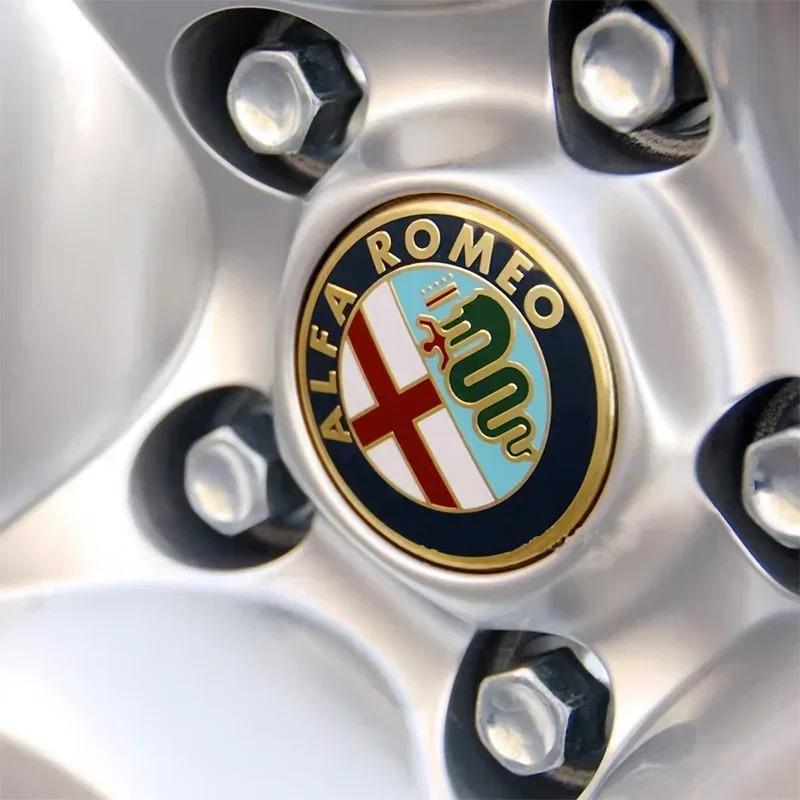 4pcs 50mm 56mm 60mm Alfa Romeo Rim Dust-Proof Cover Sticker Car Styling Accessorie Wheel Center Hub Caps Badge Logo Emblem Decal