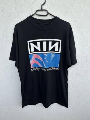 Nine Inch Nails NIN Repint Графическая Футболка Группы Винтажный Стиль Черная Унисекс