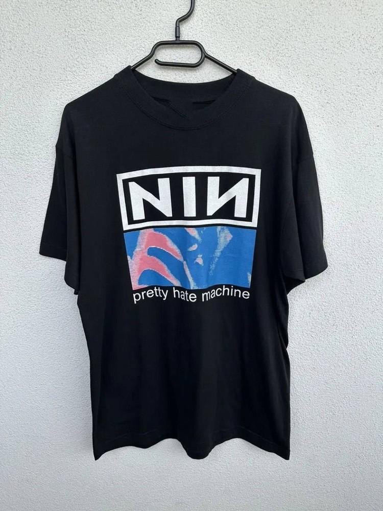 Nine Inch Nails NIN Repint Графическая Футболка Группы Винтажный Стиль Черная Унисекс