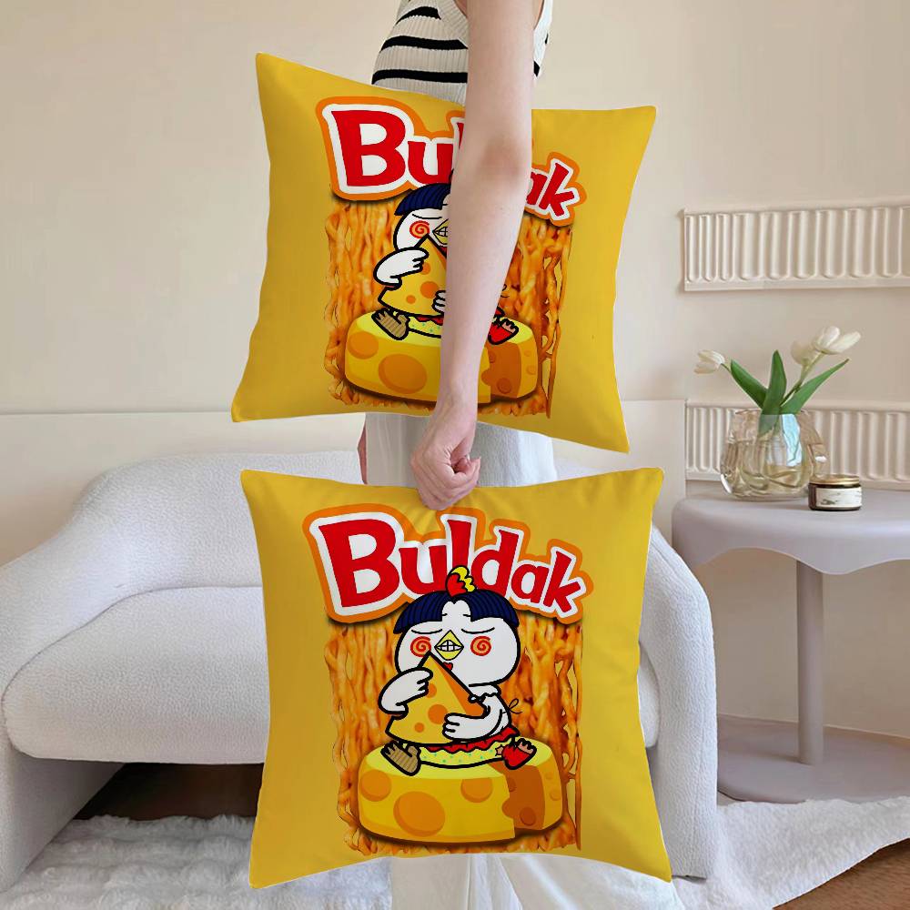 Kwaii Anime BBuldak RRameSn Pillow Case Antidustmite Pillowcase Invisible zipper silky Sofa cushion cover