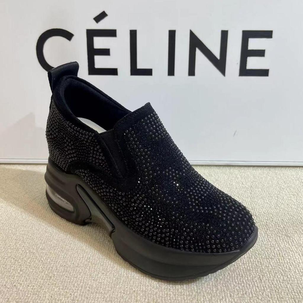 2025 Весна/Осень Белые Туфли со Стразами - Стильные Высококачественные Корейские Женские Кроссовки