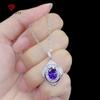 Purple Zircon Net Red Live Broadcast New Product Simulation Amethyst Full Diamond Luxury Fashion Pendant Necklace Female Jewelry