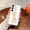 Для Samsung Galaxy S24 S23 Ultra Plus FE S25 S22 Ultra Plus S21 FE Лазерный Чехол для Телефона Клетчатый Узор Милые Животные Чехлы