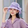 Breathable Thin Bow Sunshade Cap Portable Sunscreen Basin Hat Floral Fisherman Hat  Travel