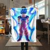Dragon Ball Character Goku pattern Flannel Blanket, High quality Comfortable for All Seasons, Home Decor, Warmth and Comfort, Perfect for Gifts.