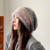 Thick Knit Thick Knit Pullover Hat Warm Plush Stacked Hat Winter Slouchy Beanie  Daily Wear