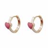 Серьги-гвоздики из стерлингового серебра S925 с розовым сердцем - Корейский французский стиль, простые и модные, нишевые серьги легкой роскоши.