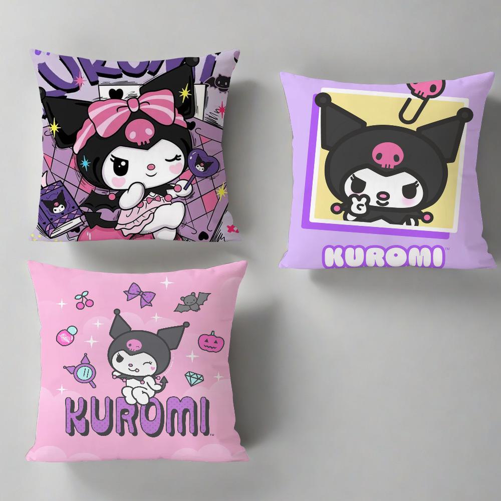 Мультяшная Милая Sanrio Kuromi Наволочка Чехол на Подушку Дом Диван Гостиная Офис Кофейня Автомобиль Чехол для Подушки