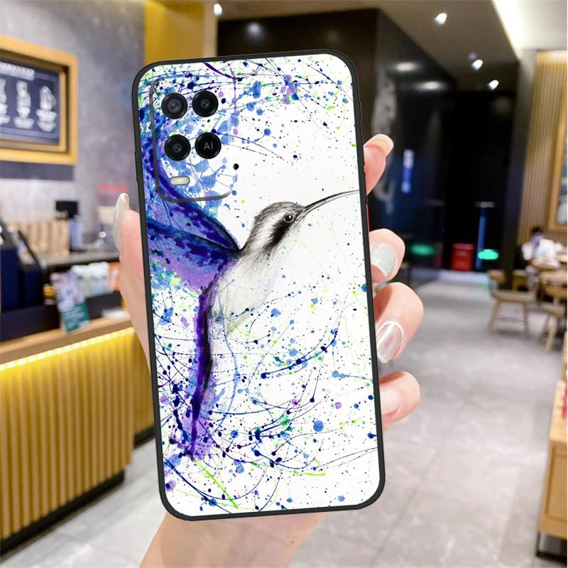 Чехол 'Колибри и Цветы' Для Oppo A98 A18 A38 A58 A78 A60 A80 A40 A96 A76 A16 A94 A74 A54 A15 A17 A57 A77 A5 Pro