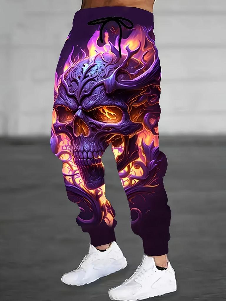 Мужские повседневные длинные спортивные штаны с 3D-принтом на осень 2025 года - Европейский и американский стиль